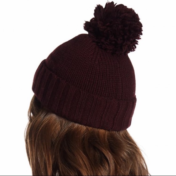 NWT UGG Knit Pom Pom Beanie in Maroon! main image 7